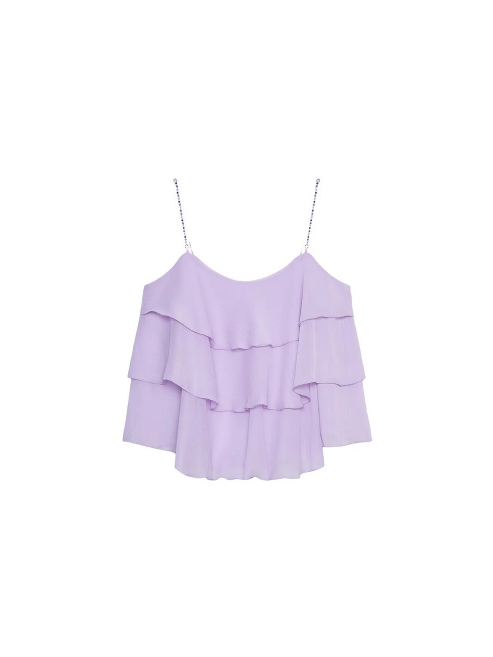 Zara Lilac Tiered Ruffle Camisole